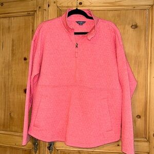Eddie Bauer Women’s Coral Pink Quarter-Zip Pullover Size Large